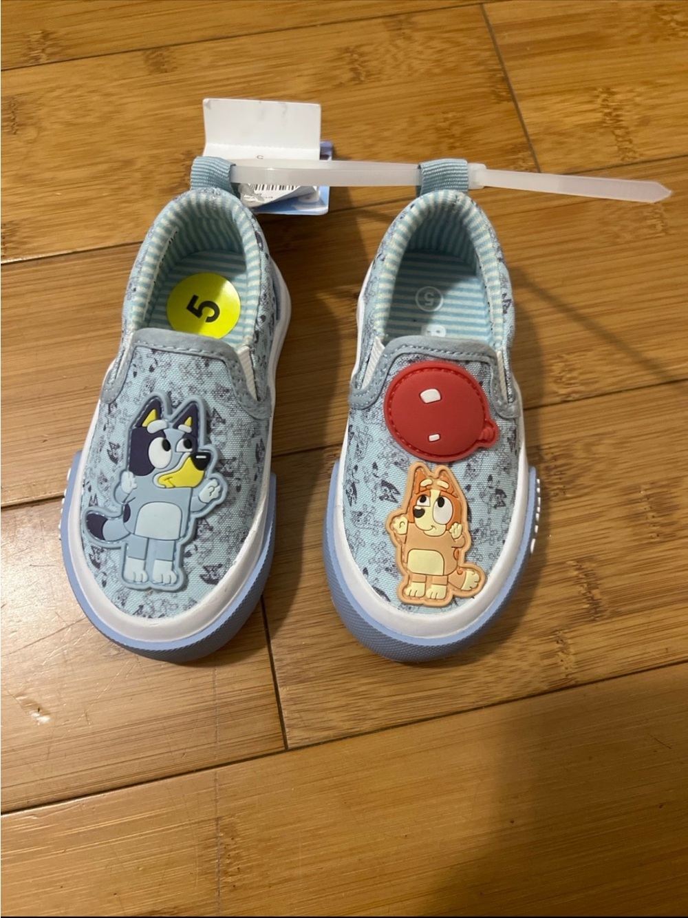 Disney Light Blue Kids Slip-On Sneakers with Cartoon Characters